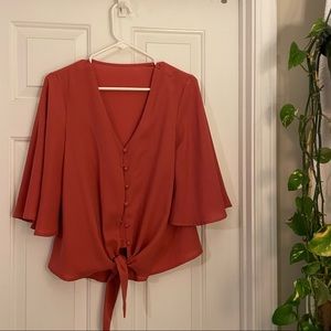 Womens flowy bell sleeve top